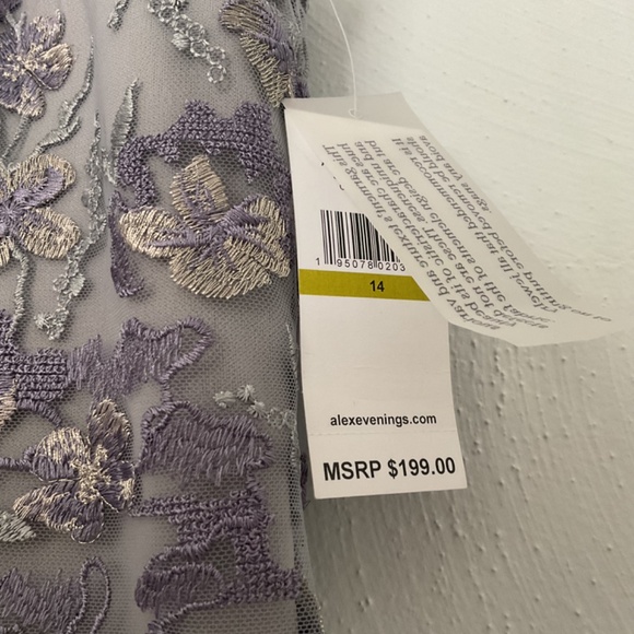 NWT Alex Evenings Short Embroidered Dress - Size 14 - Picture 5 of 12